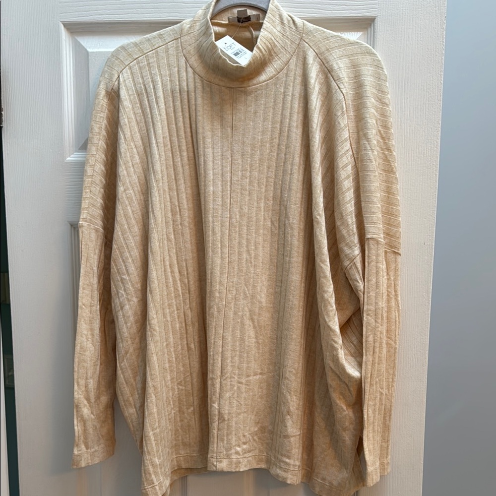 NWT-Loft Beige Mockneck Sweater- Sz L